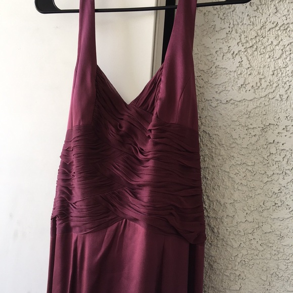 Ann Klein 100% Silk Burgundy Formal Halter Dress for Black Tie size 8 Gown - Picture 2 of 10